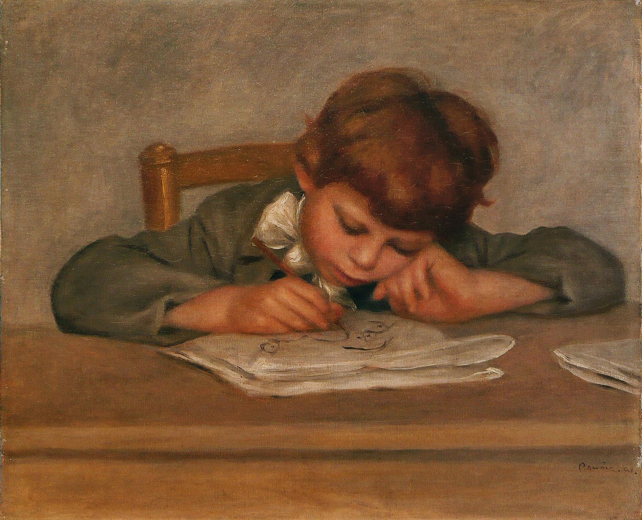 Jean Renoir tegning af Pierre Auguste Renoir