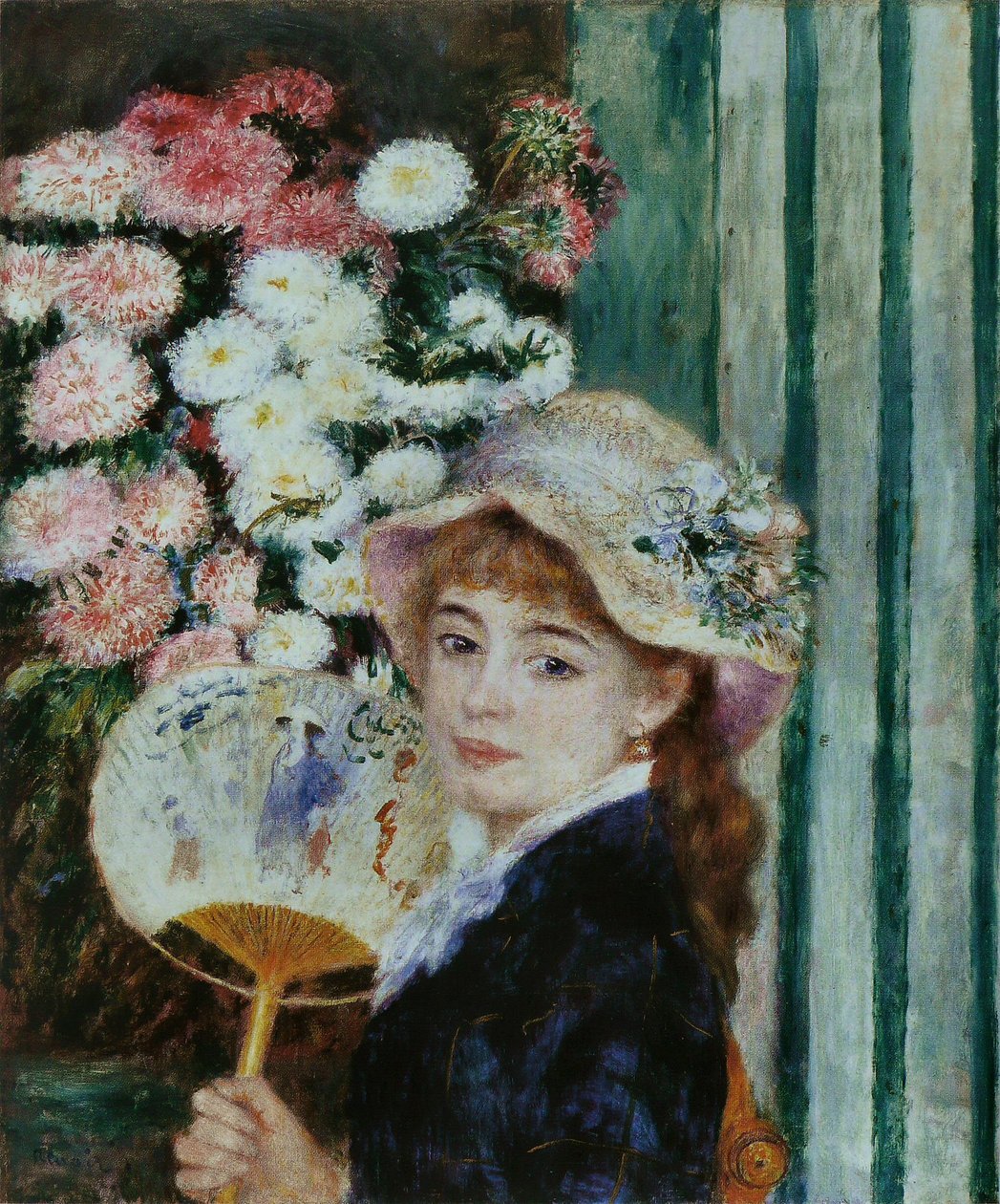 Ung pige med ventilator af Pierre Auguste Renoir