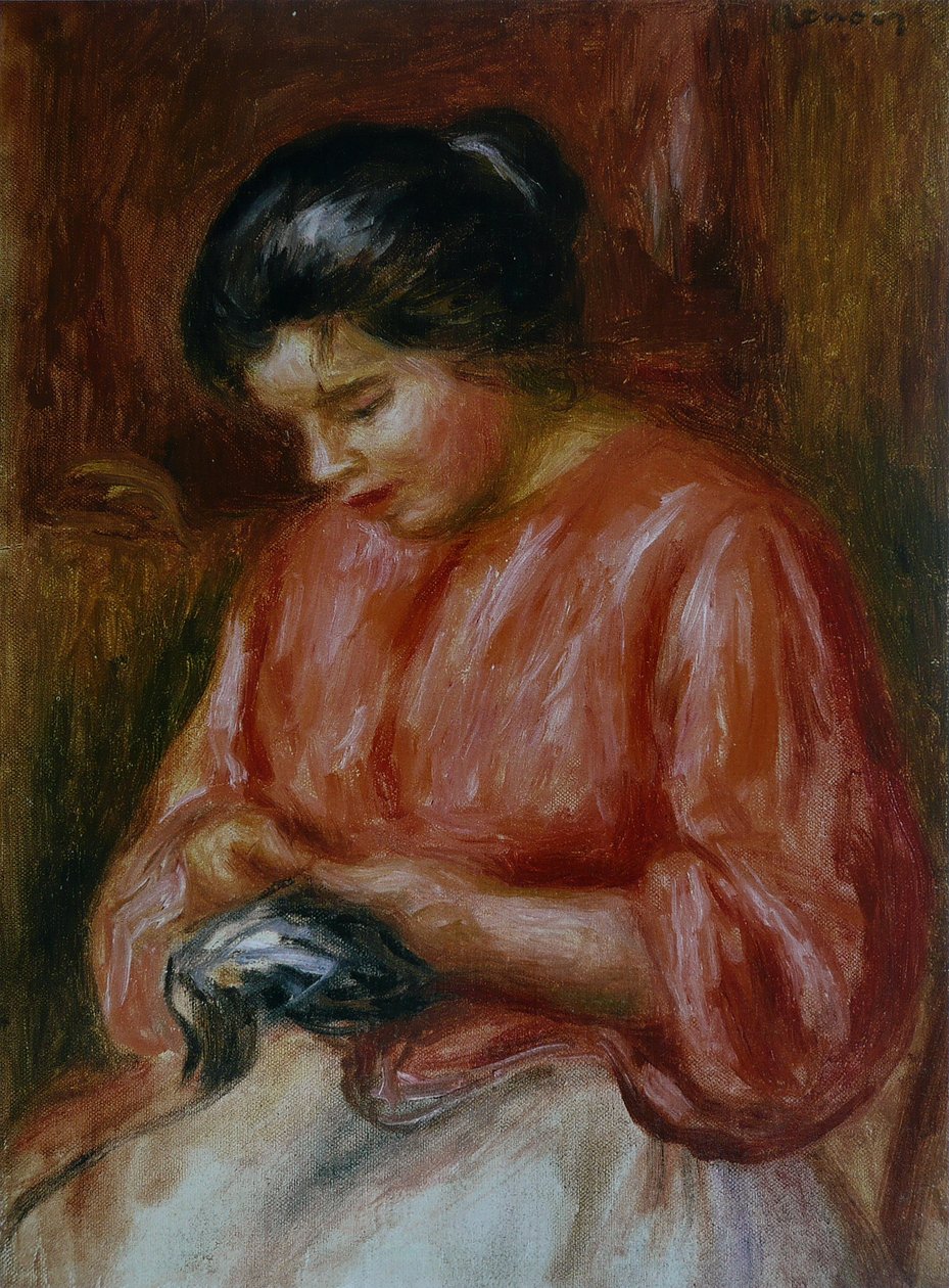 Pige i rødt af Pierre Auguste Renoir