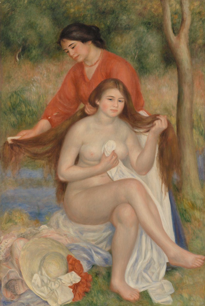 Den badende piges toilet af Pierre Auguste Renoir
