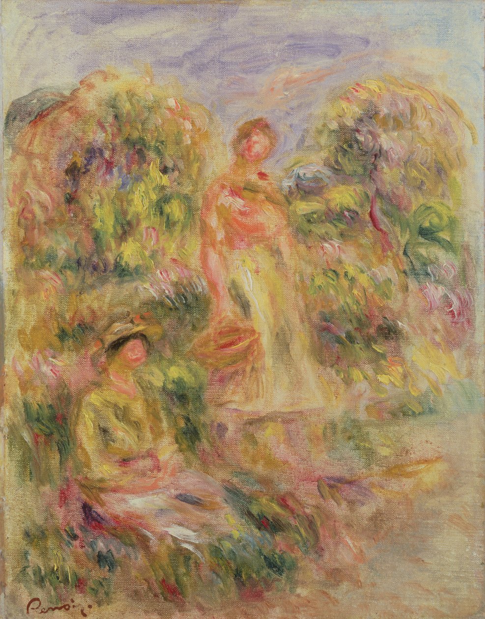 Landskab med to kvinder, 1919 af Pierre Auguste Renoir