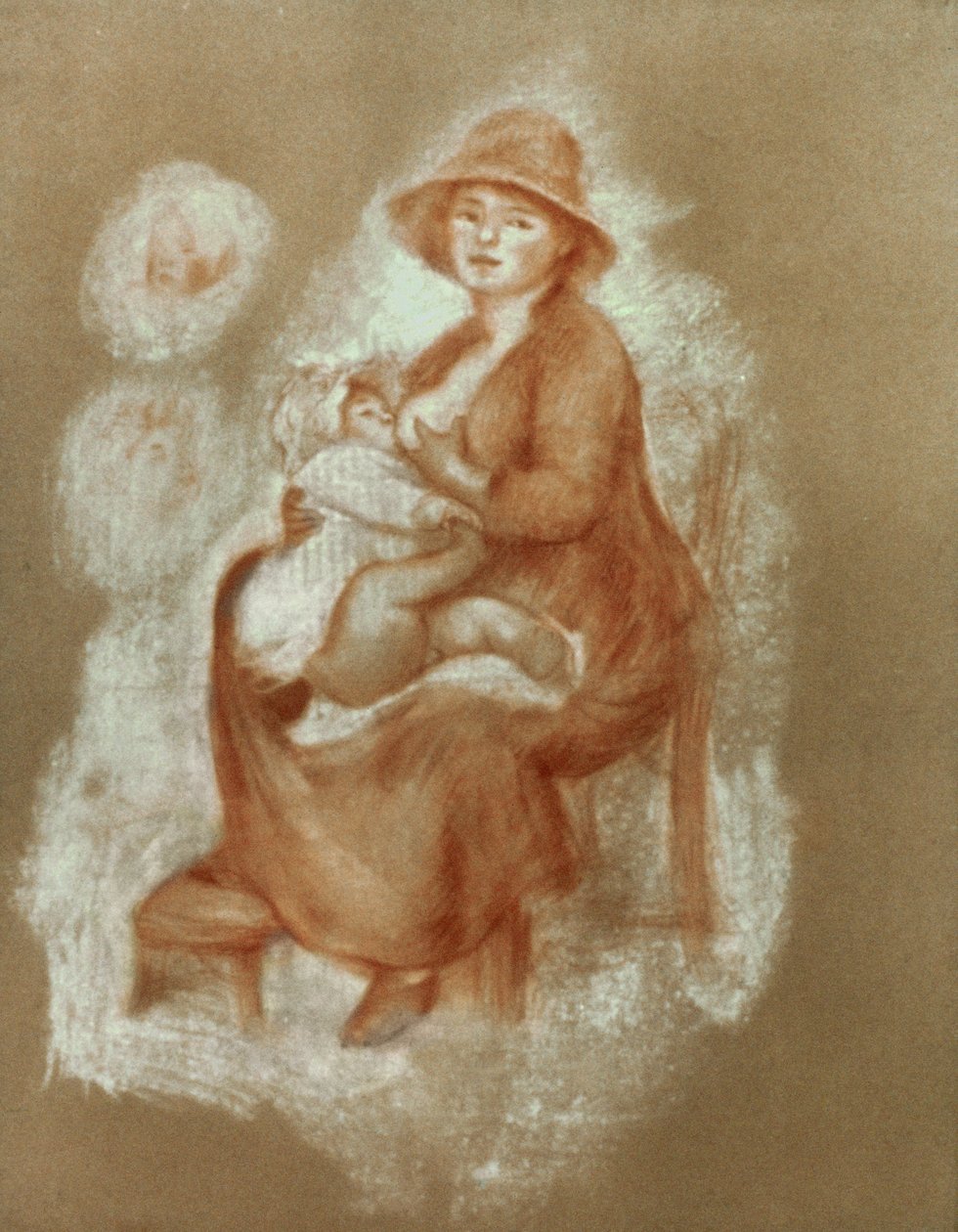 Barsel, 1885-6 (rødkridt på papir) af Pierre Auguste Renoir