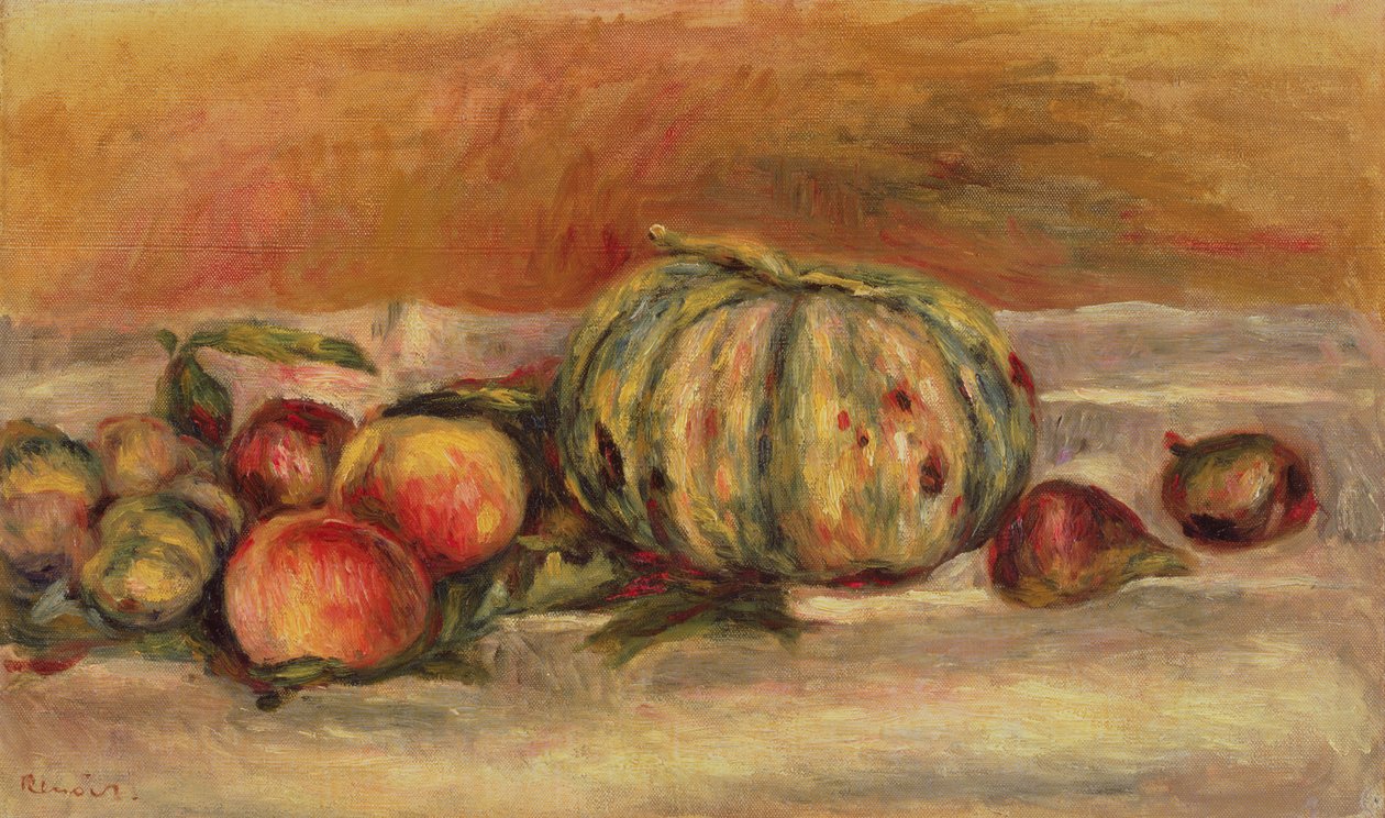 Melon og frugt af Pierre Auguste Renoir
