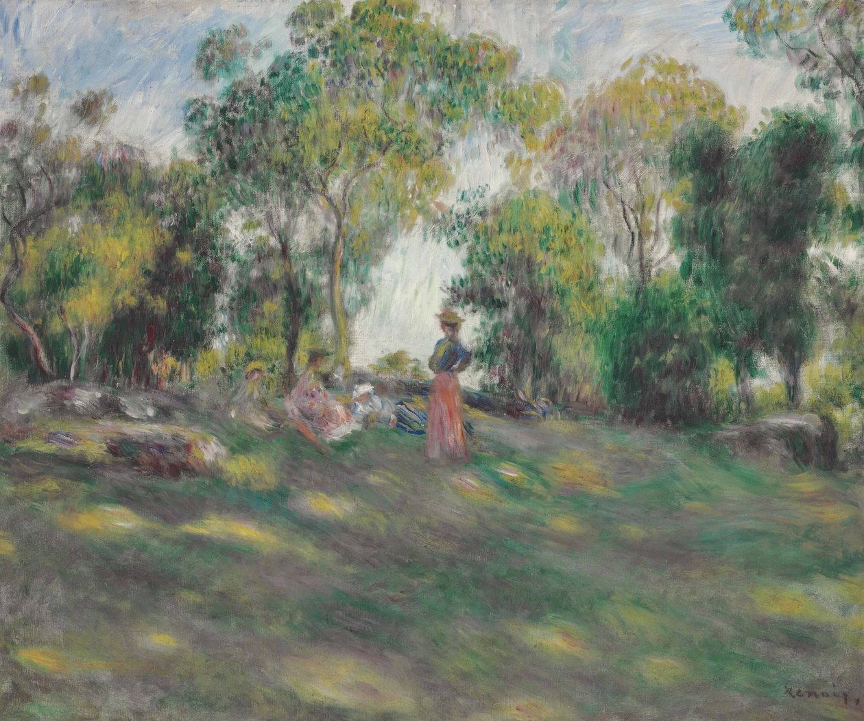 Landskab med figurer af Pierre Auguste Renoir