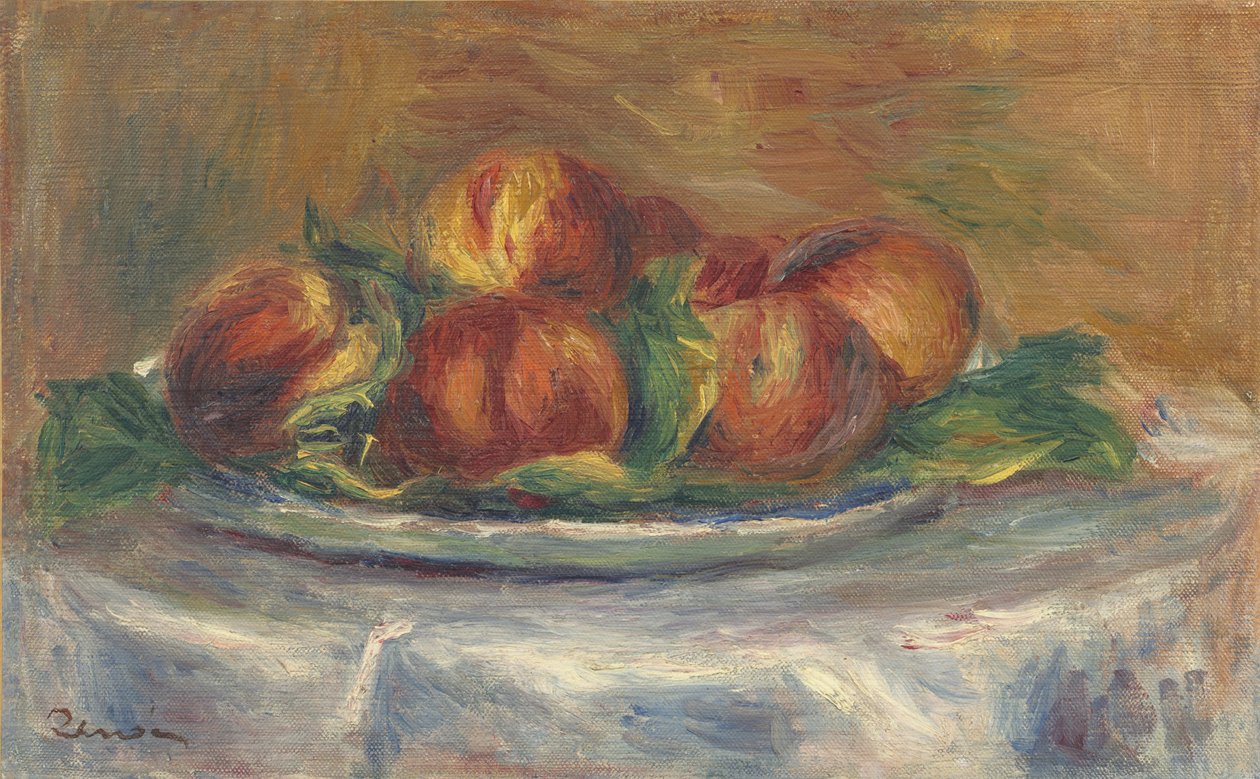 Fersken på en tallerken, 1902-5 af Pierre Auguste Renoir