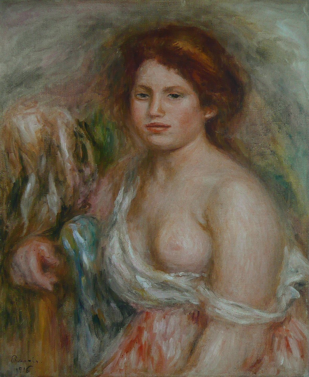 Busteportræt af en model af Pierre Auguste Renoir