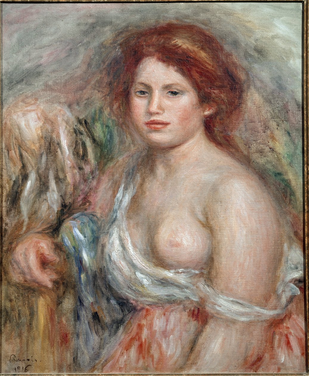 Portræt af en malers model, 1916 af Pierre Auguste Renoir