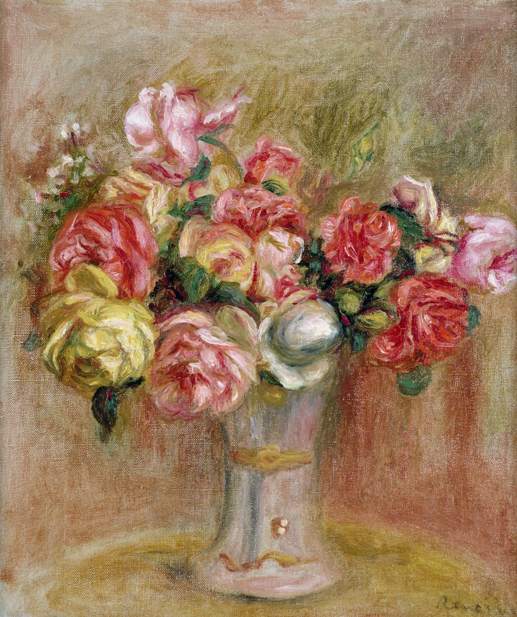 Roser i en Sevres vase af Pierre Auguste Renoir