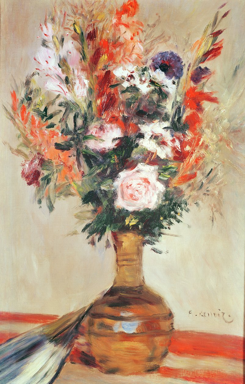 Roser i en vase, 1872 af Pierre Auguste Renoir