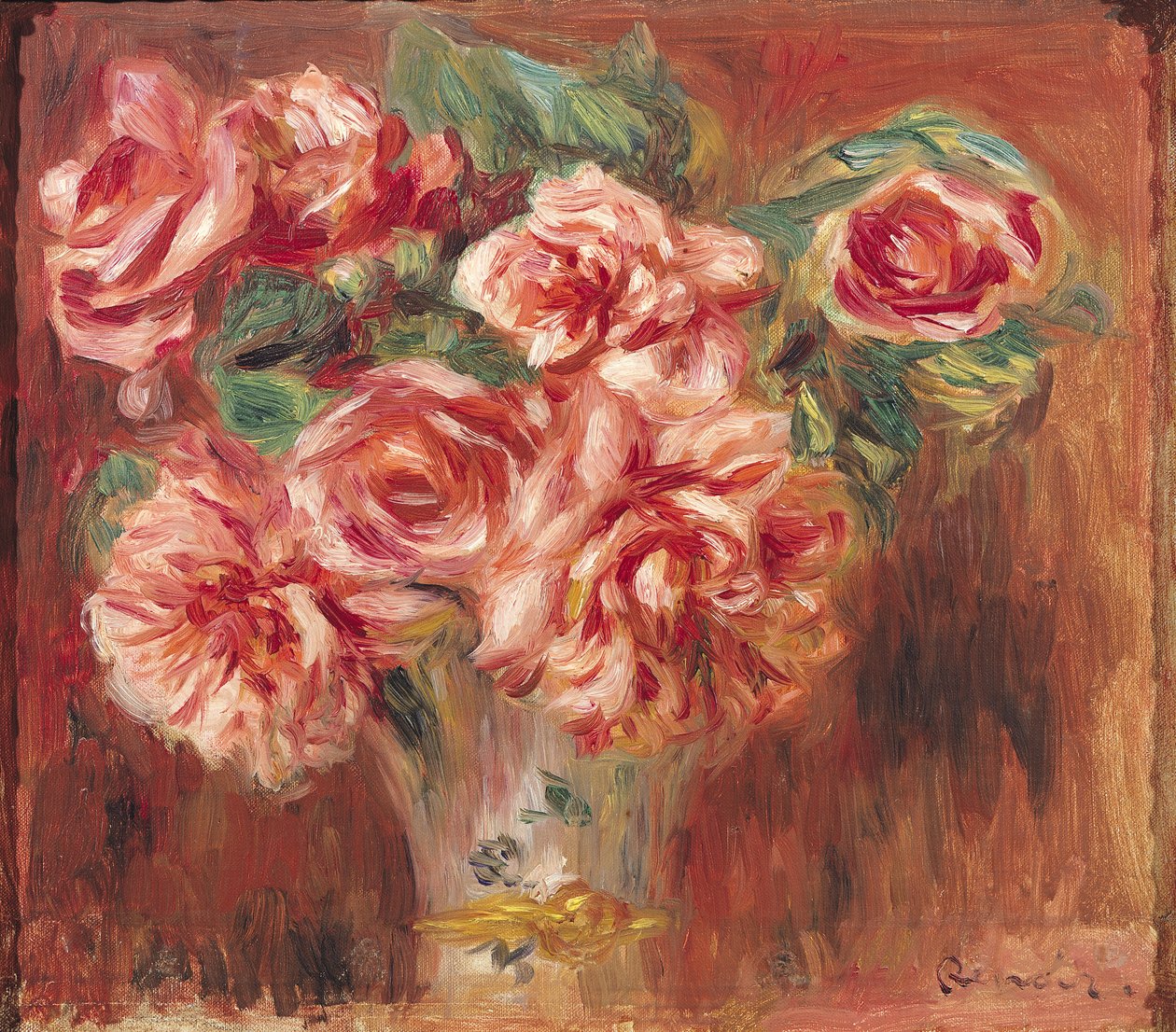 Roser i en vase, ca.1890 af Pierre Auguste Renoir