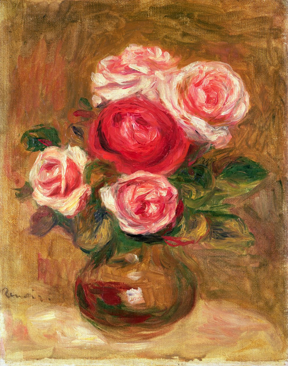 Roser i en gryde af Pierre Auguste Renoir