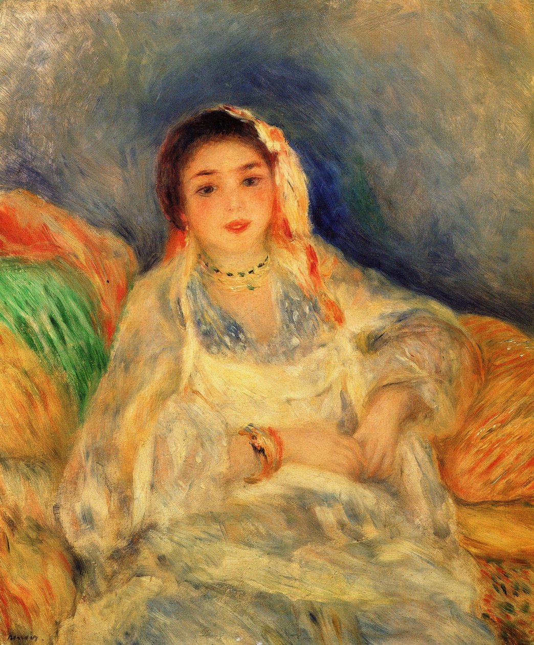 Siddende algerisk kvinde af Pierre Auguste Renoir