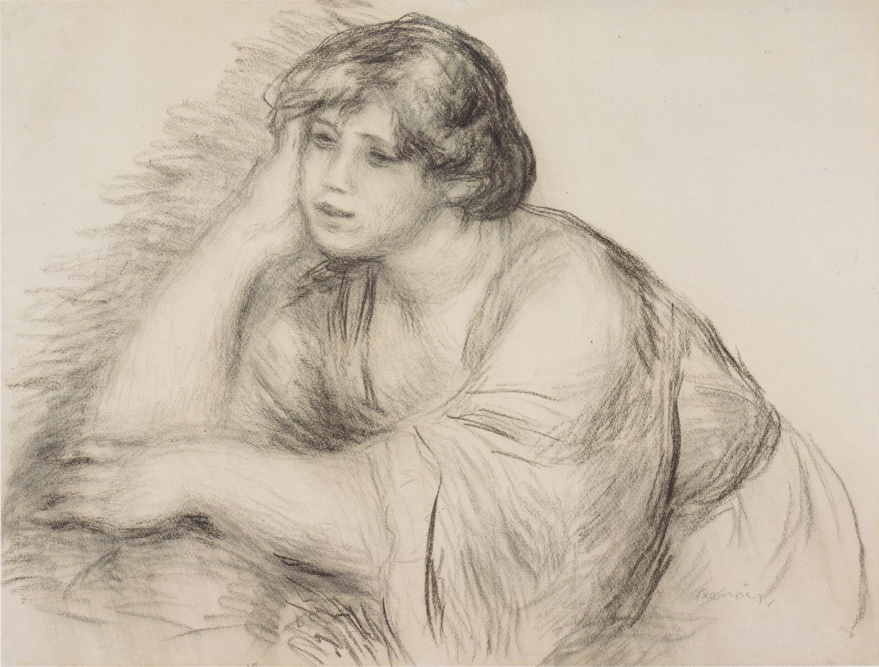 Siddende pige af Pierre Auguste Renoir