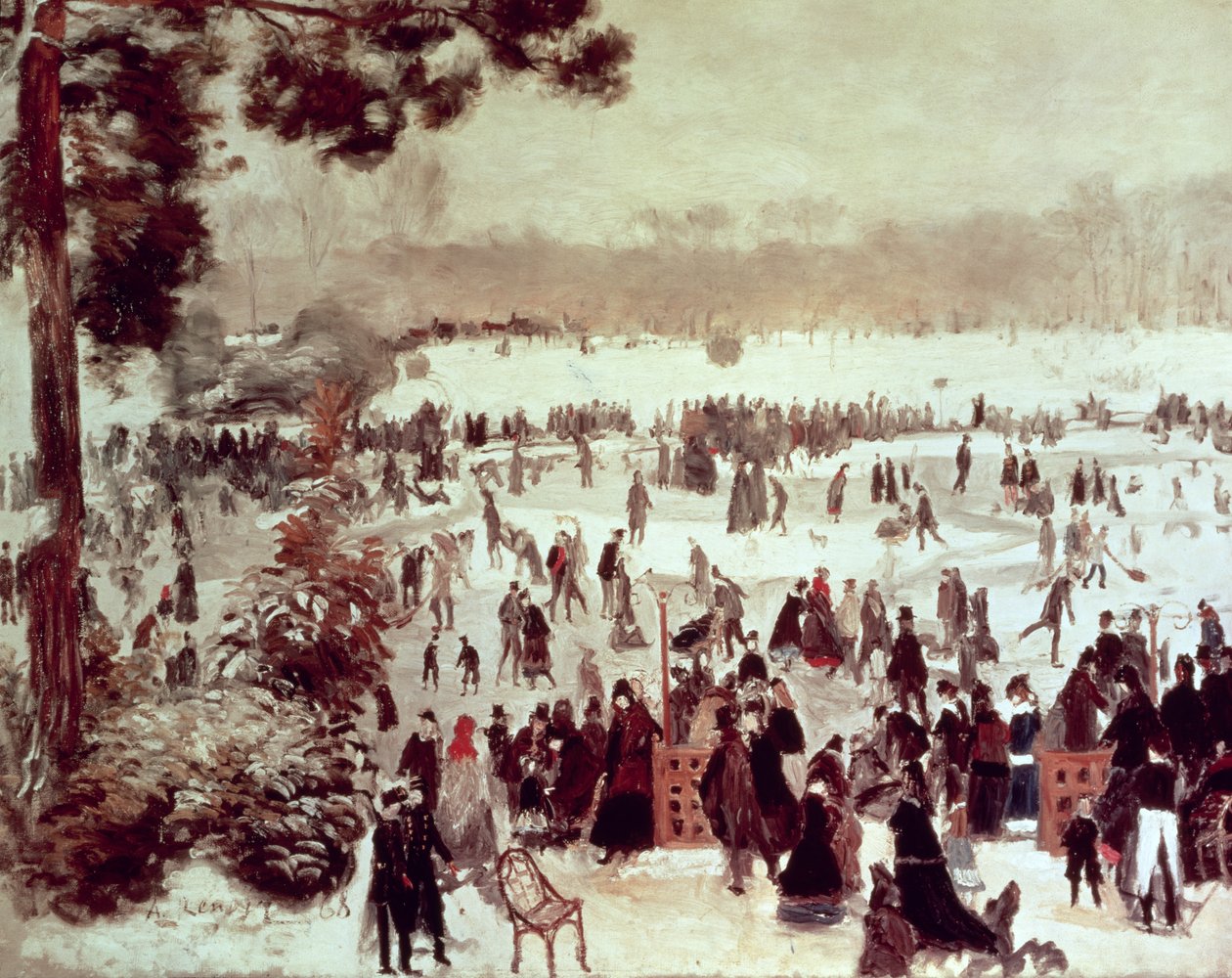 Skøjteløbere i Bois de Boulogne af Pierre Auguste Renoir