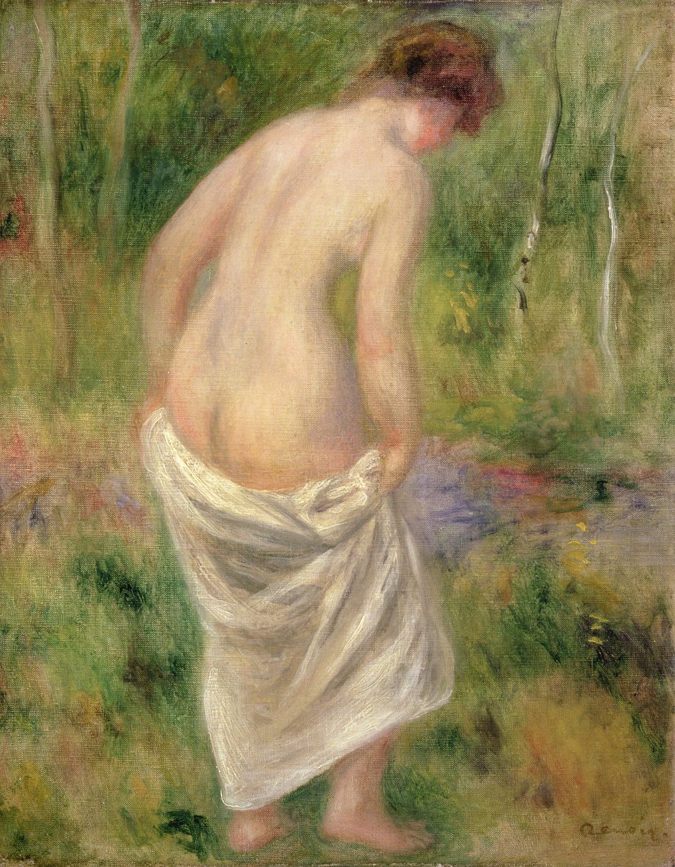 Stående nøgen i et landskab, 1914 af Pierre Auguste Renoir