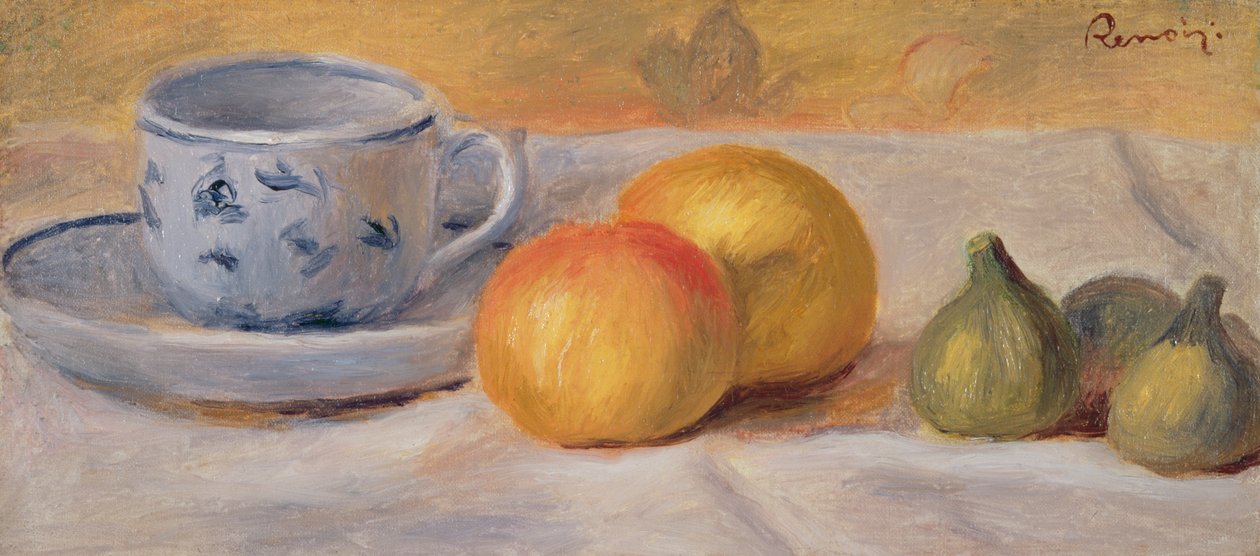 Stilleben med blå bæger (Nature Morte a la Tasse Bleue) c.1900 af Pierre Auguste Renoir