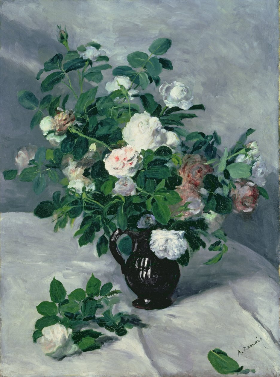 Stilleben med roser, ca. 1866 af Pierre Auguste Renoir
