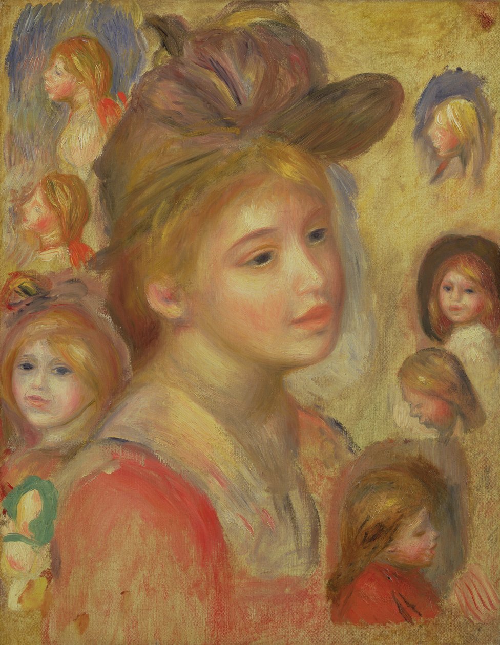 Studier af pigehoveder, 1893 af Pierre Auguste Renoir