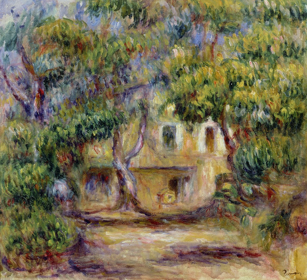 Gården ved Les Collettes, ca. 1915 af Pierre Auguste Renoir
