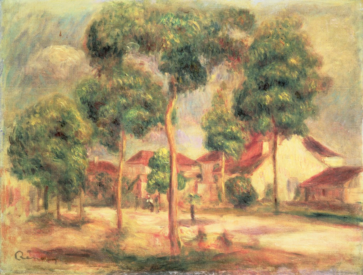 Den solrige vej, ca.1895 af Pierre Auguste Renoir