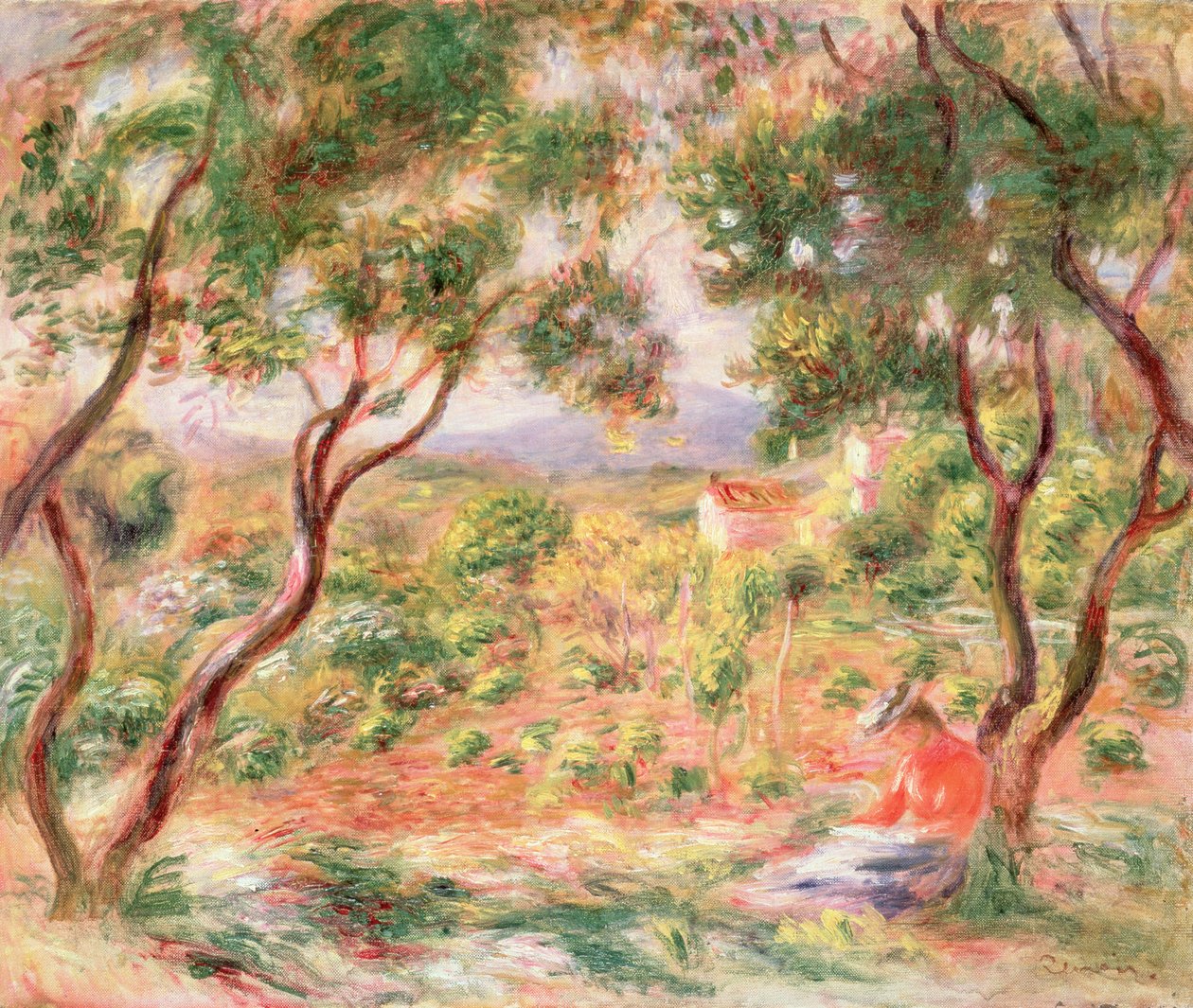 Vinstokkene i Cagnes, 1906 af Pierre Auguste Renoir