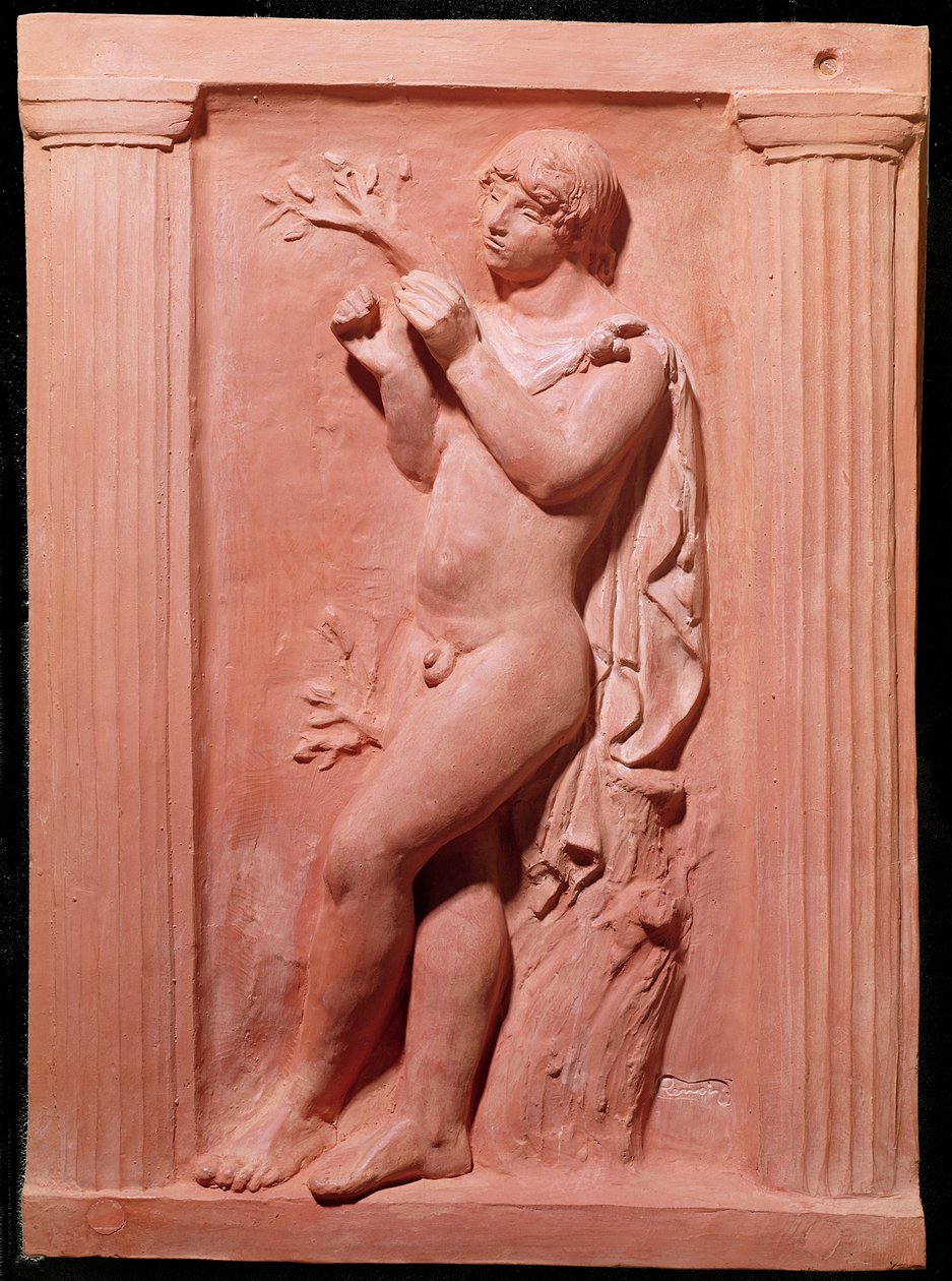fløjtespilleren, 1918 (terracotta) af Pierre Auguste Renoir