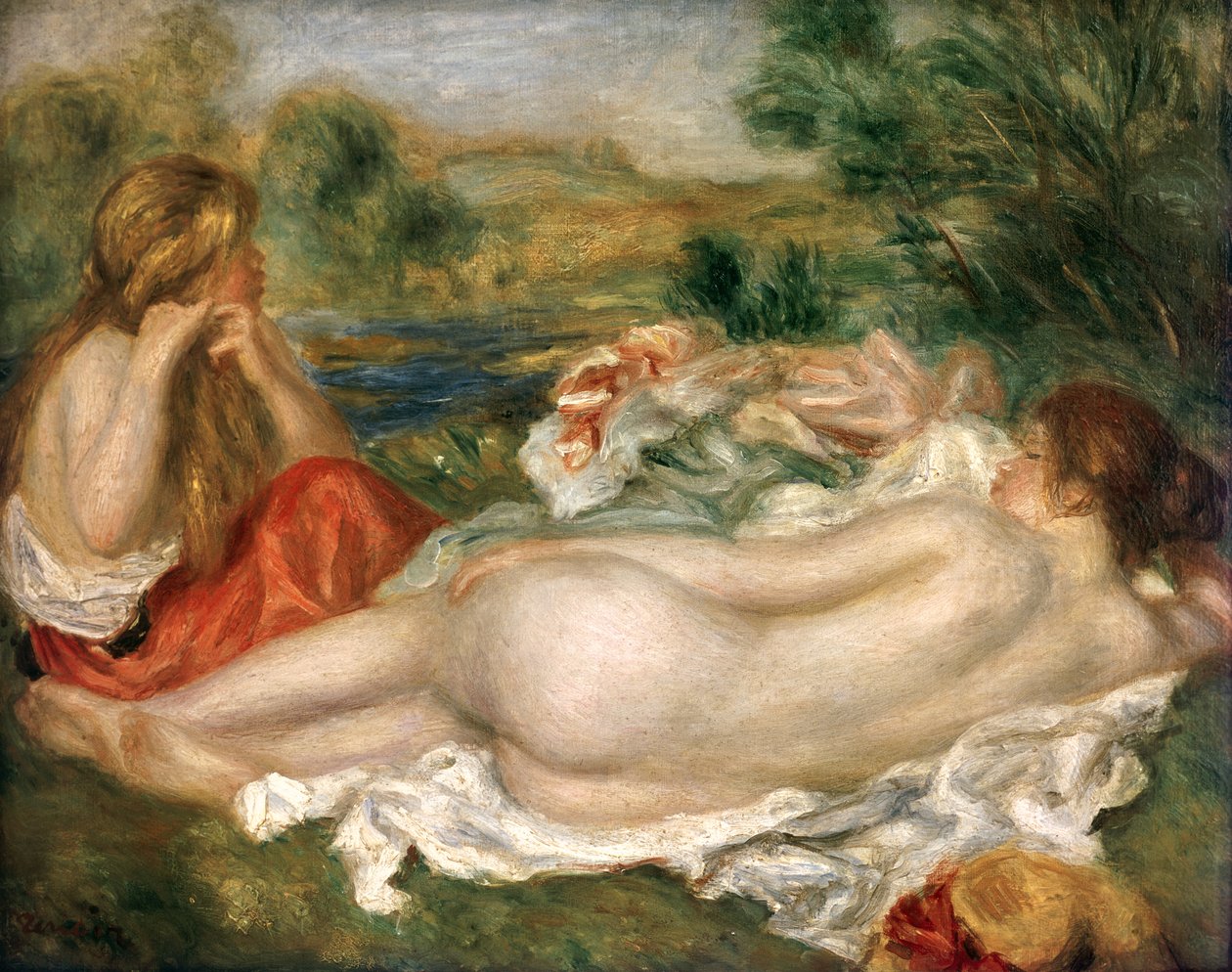 To Badende, 1896 af Pierre Auguste Renoir