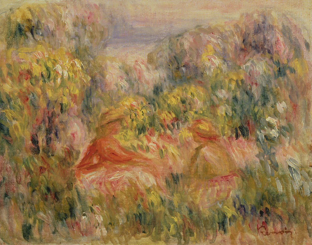 To skikkelser i landskab, 1917-19 af Pierre Auguste Renoir