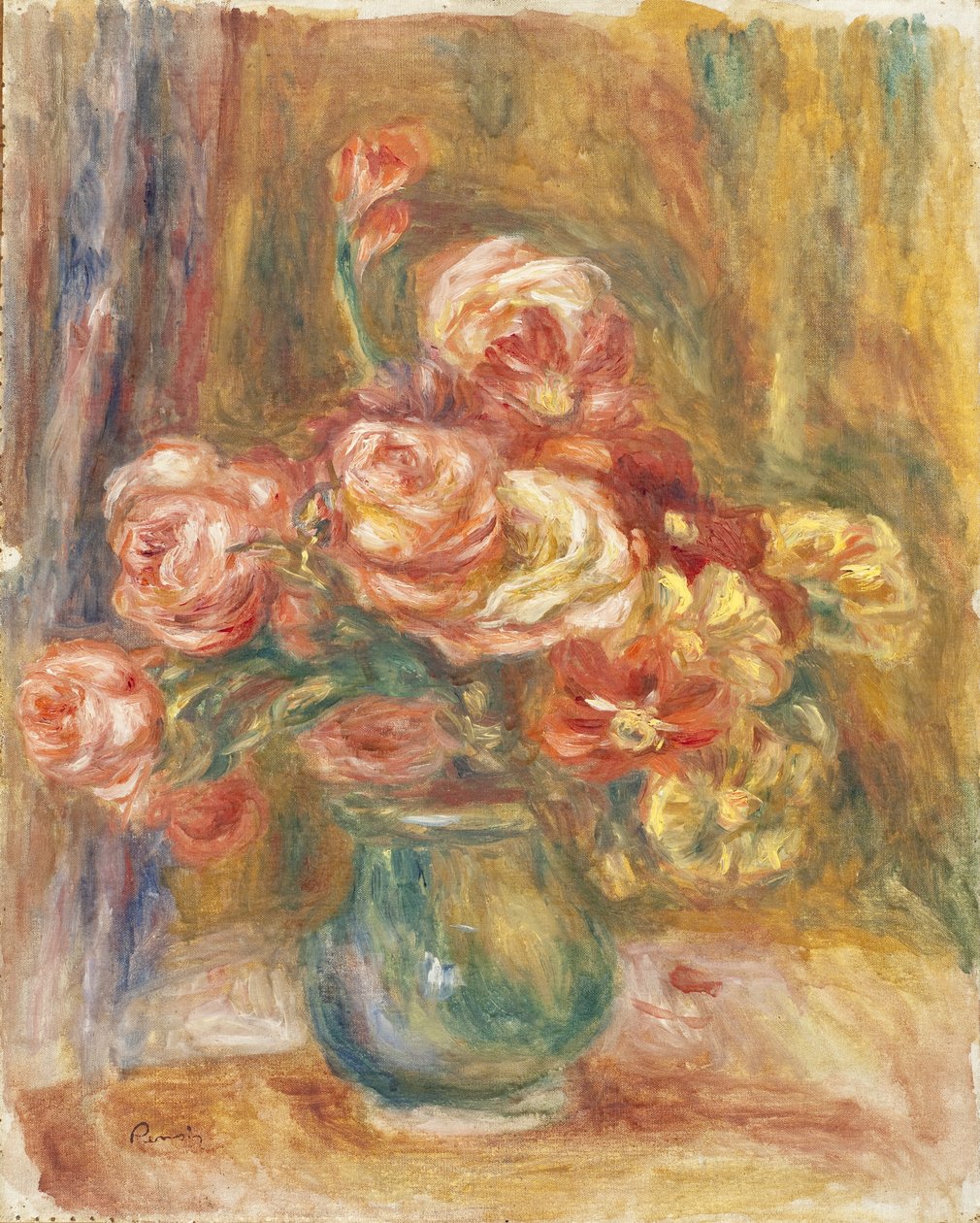 Vase med roser, 1890-1900 af Pierre Auguste Renoir