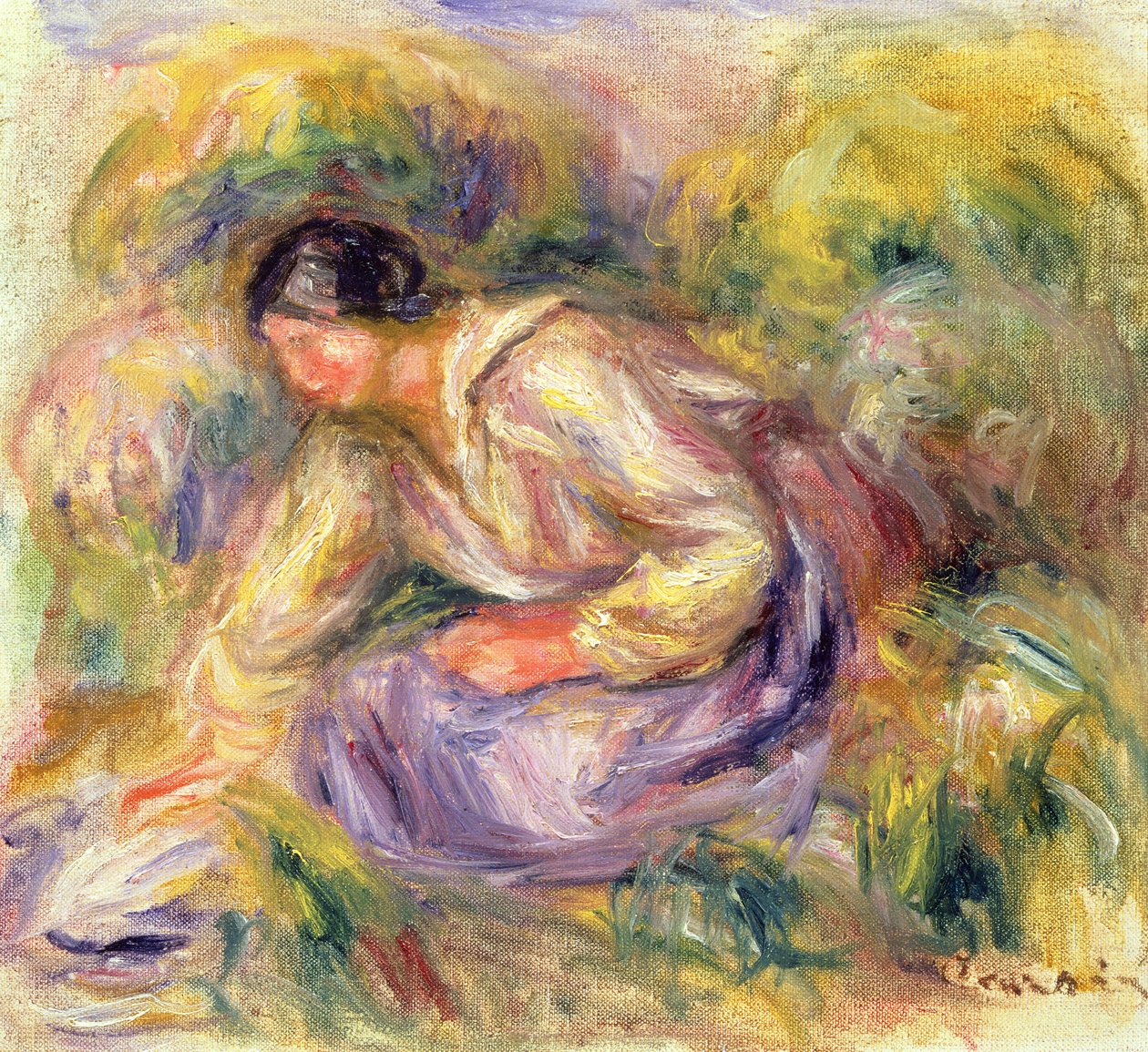 Vaskekone i blåt, 1917 af Pierre Auguste Renoir