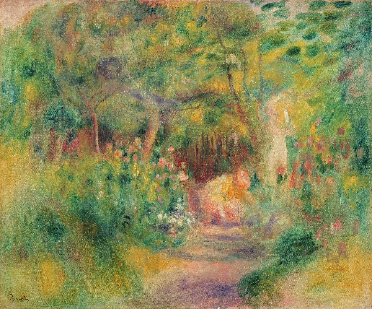 Kvinde Havearbejde, c.1895 af Pierre Auguste Renoir