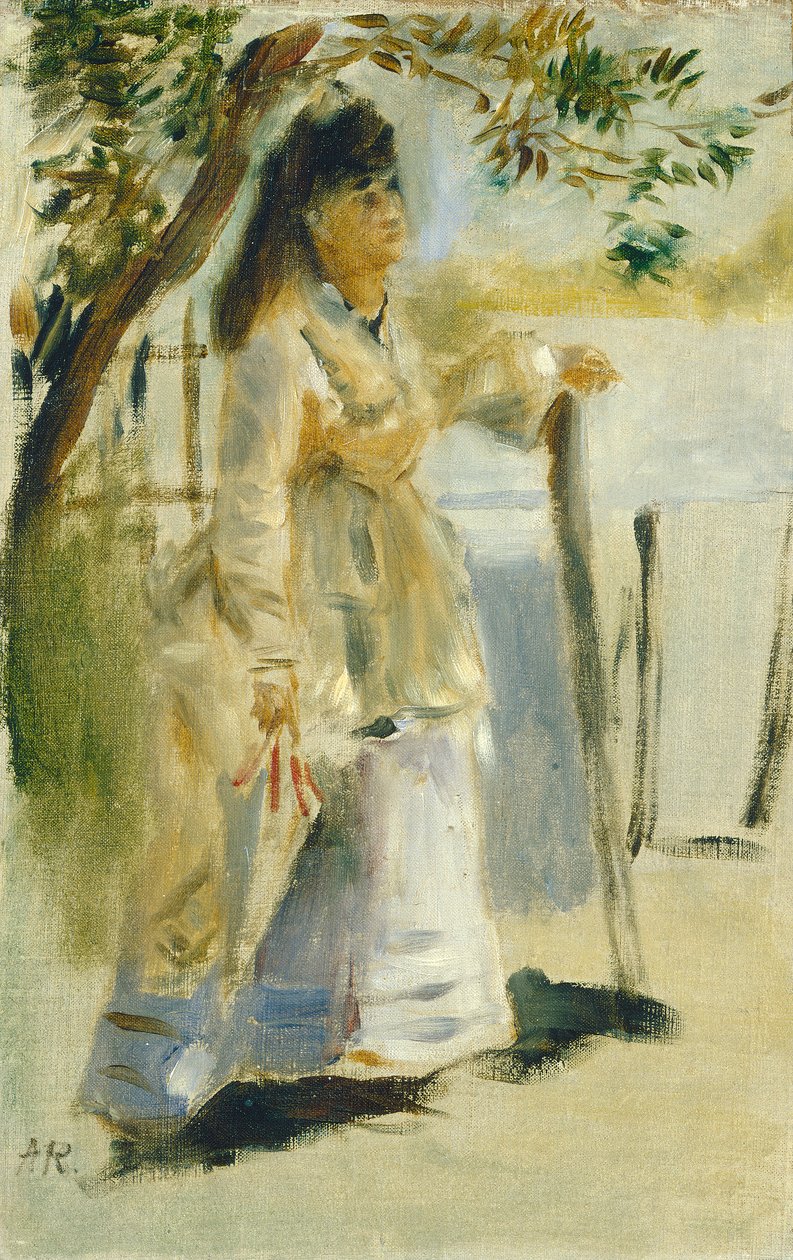 Kvinde ved et hegn, 1866 af Pierre Auguste Renoir