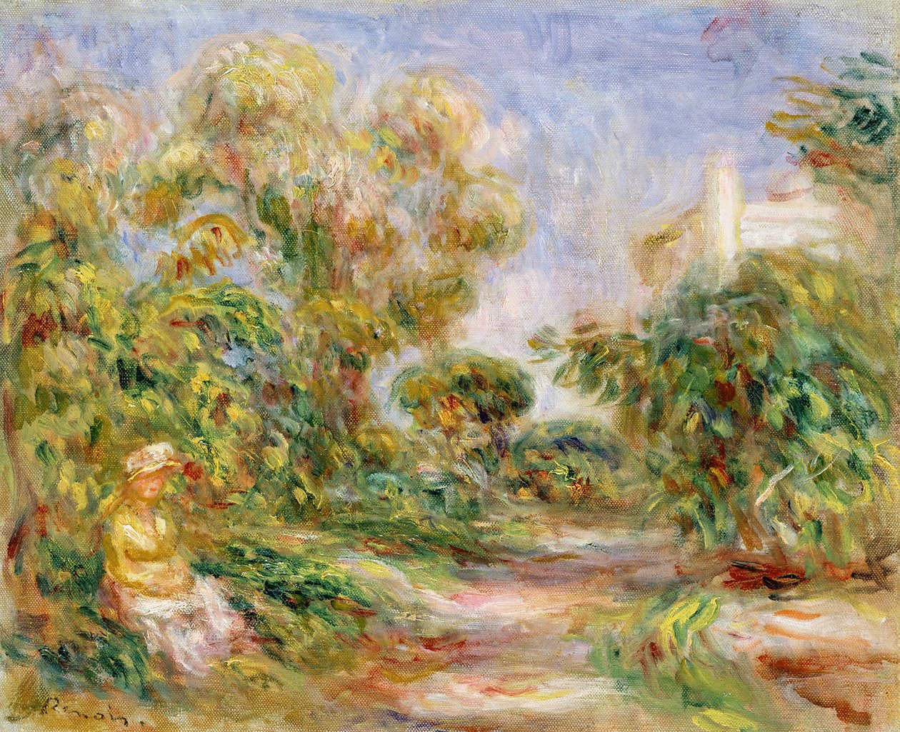 Kvinde i et landskab, ca. 1918 af Pierre Auguste Renoir