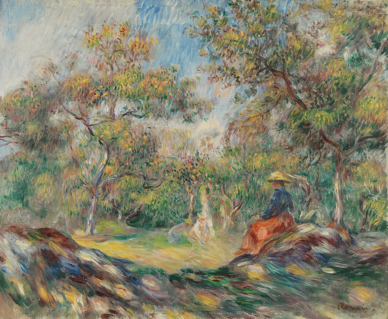 Kvinde i et landskab af Pierre Auguste Renoir