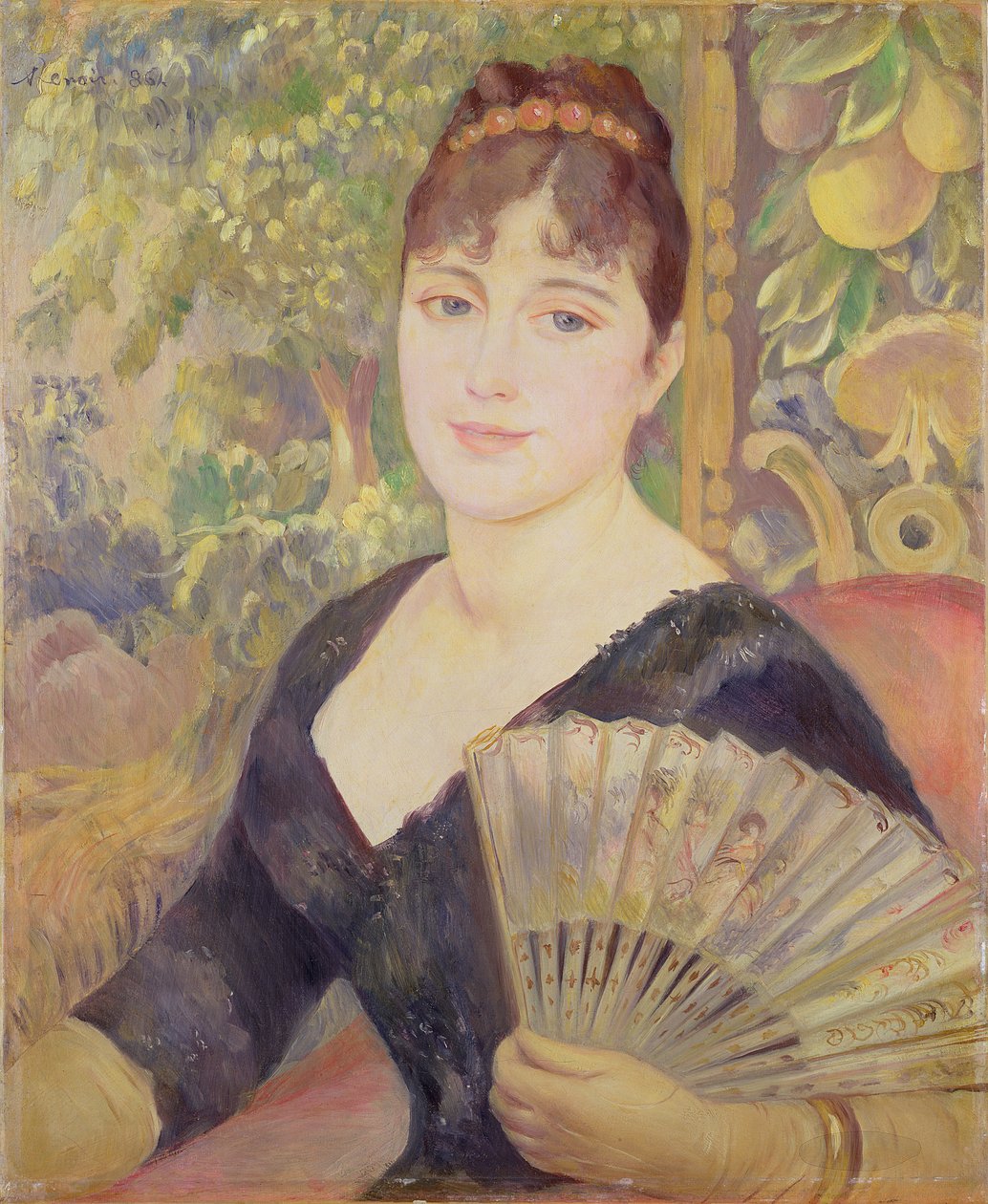 Kvinde med fan, 1886 af Pierre Auguste Renoir