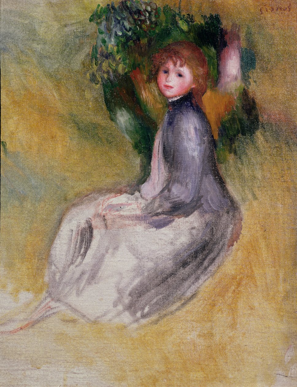 Siddende ung pige, 1885 af Pierre Auguste Renoir