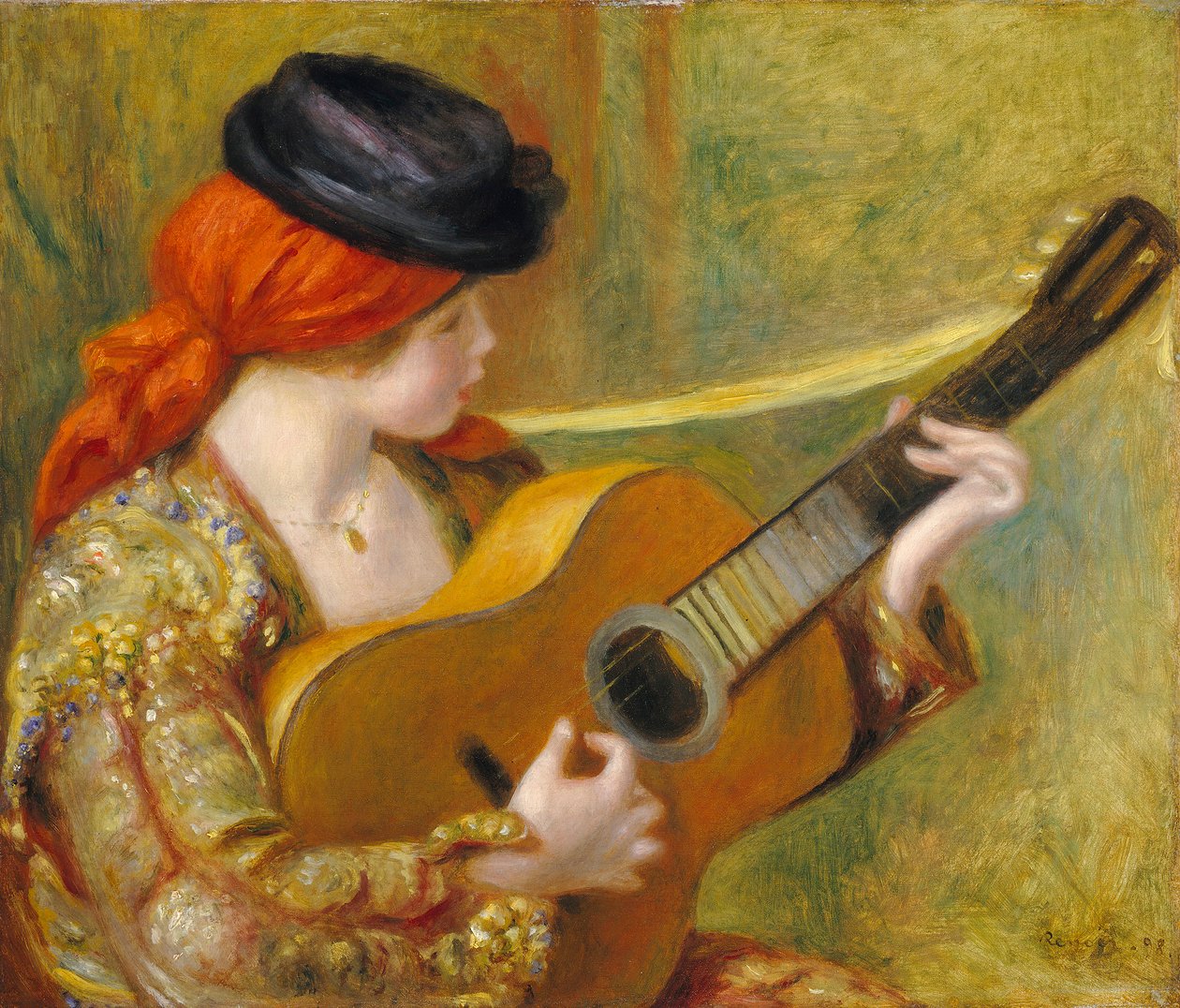 Ung spansk kvinde med en guitar, 1898 af Pierre Auguste Renoir