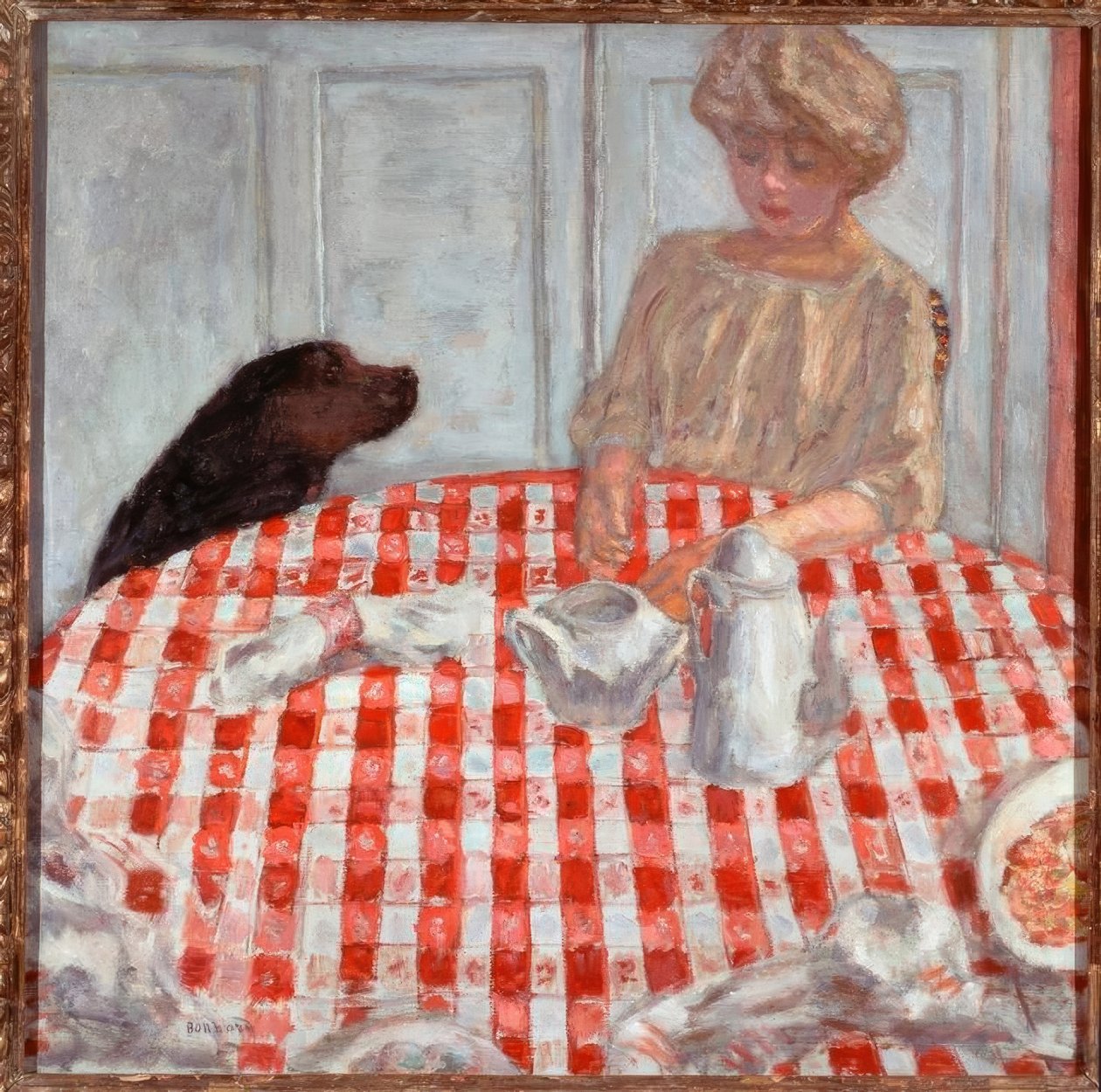 Den rødternede dug eller maden til hunden af Pierre Bonnard