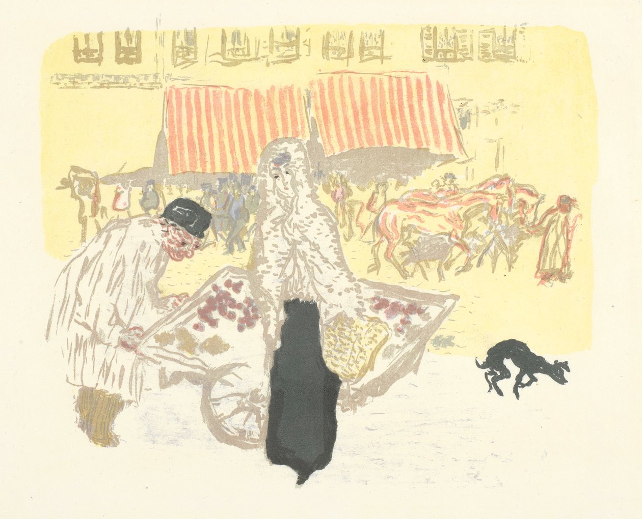 Le Marchand des quatre-saisons, litografi fra serien Quelques aspects de la vie de Paris af Pierre Bonnard