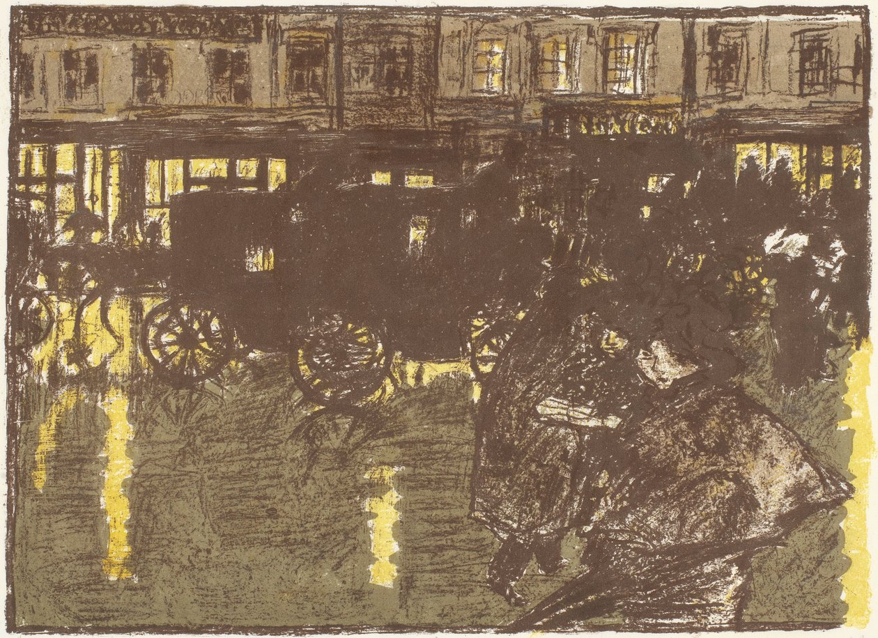 Rue, le soir, sous la pluie, litografi fra serien Quelques aspects de la vie de Paris af Pierre Bonnard