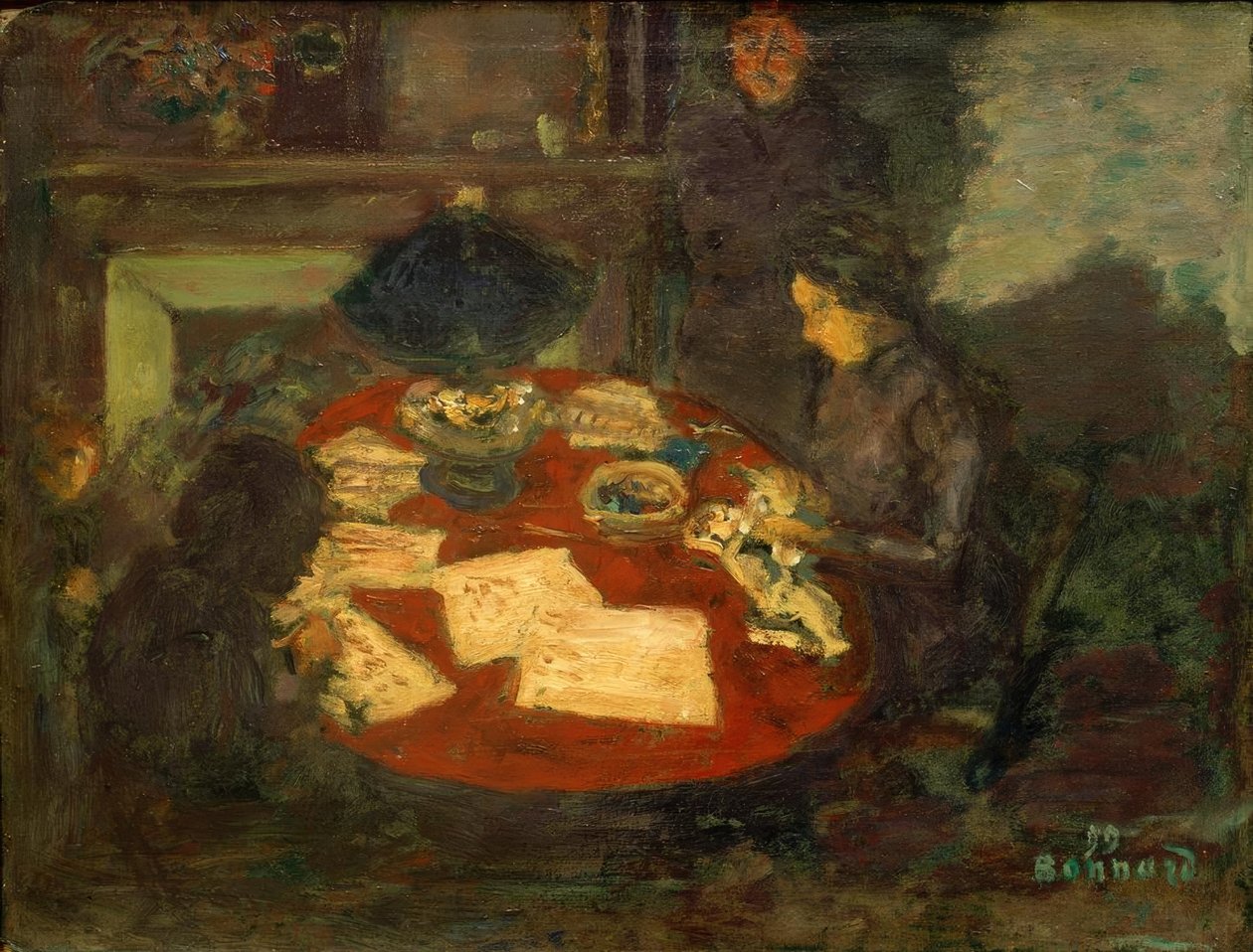 Under lampen af Pierre Bonnard