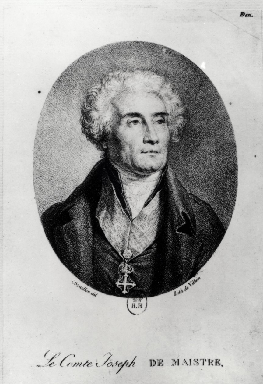 Portræt af grev Joseph de Maistre (1753-1821), indgraveret af Francois le Villain af Pierre Bouillon