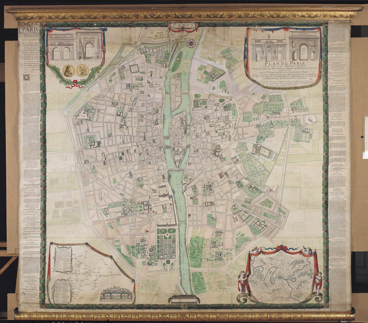 Plan over Paris, 1676 af Pierre Bullet