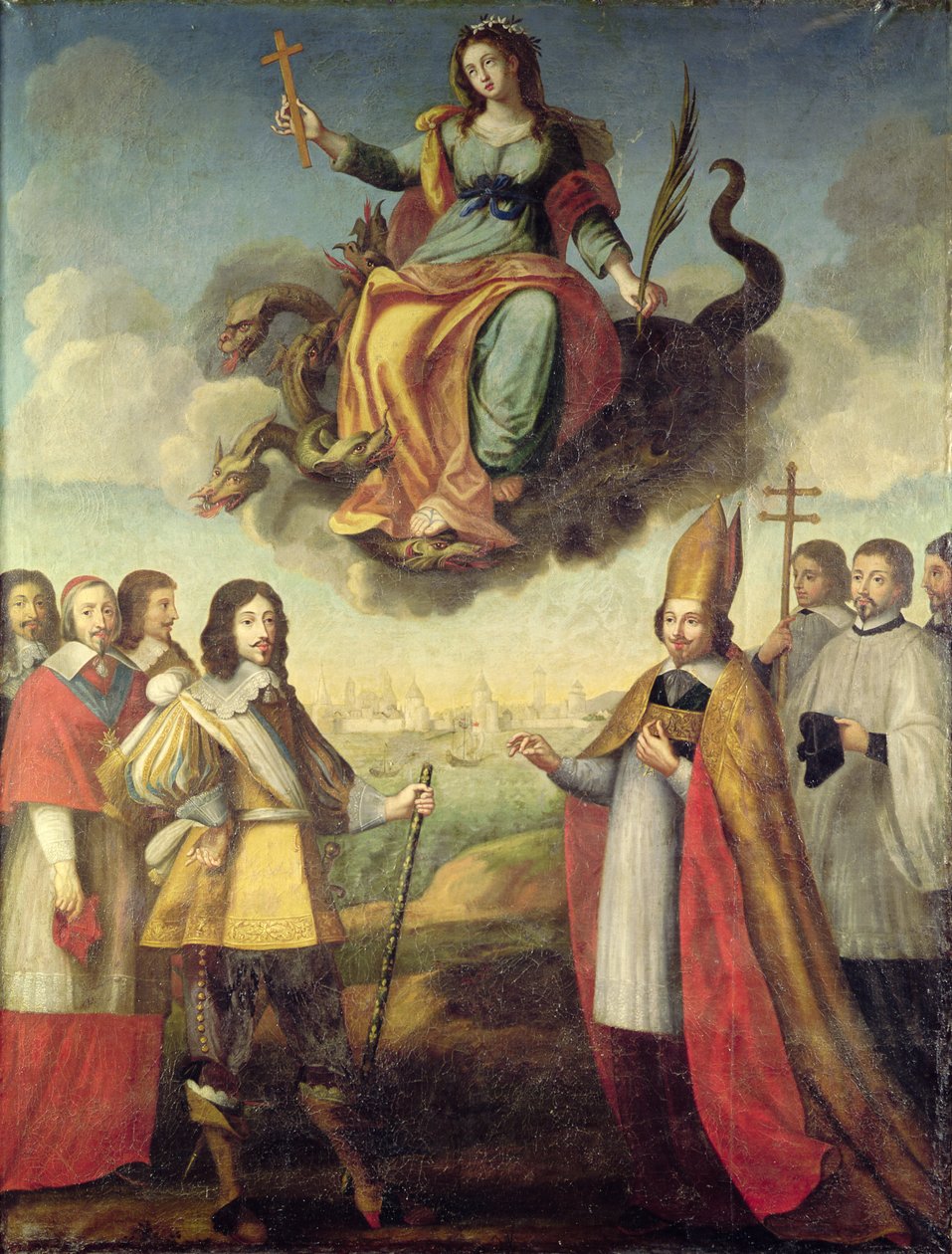 Ludvig XIIIs (1601-43) konge af Frankrig og Navarra indtog i La Rochelle den 1. november 1628 af Pierre Courtillon