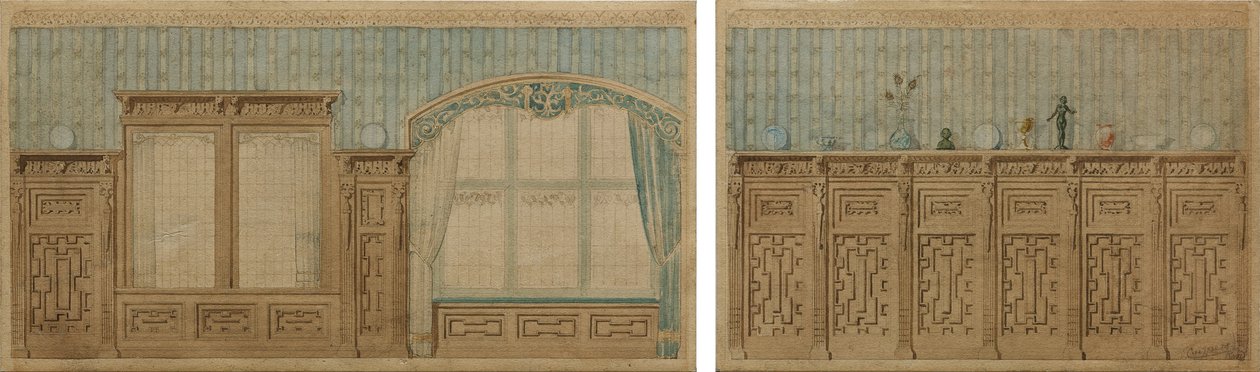 Design til to værelser i De Haar Slot af Pierre Cuypers