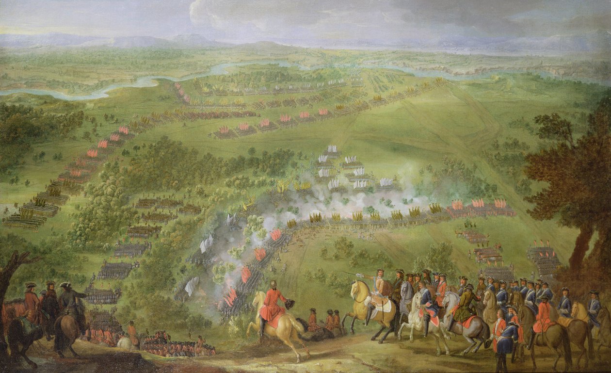 Slaget ved Lesnaya i 1708 af Pierre Denis Martin
