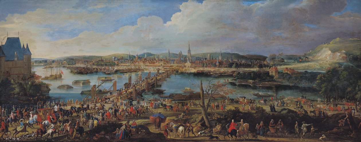 Udsigt over Rouen fra Saint-Sever, ca. 1715-20 af Pierre Denis Martin