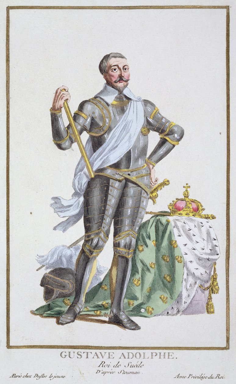 Gustav IV Adolphus (1778-1837), konge af Sverige fra "Receuil des Estampes, representant les Rangs et les Dignites, suivant le Costume de toutes les Nations existantes", udgivet 1780 (håndkoloreret) af Pierre Duflos