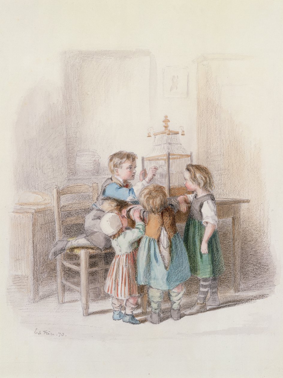 Det nye kæledyr, 1870 af Pierre Edouard Frere