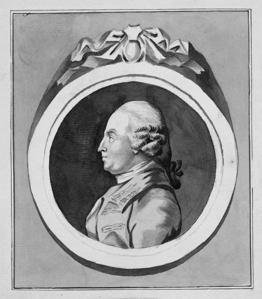 George Stubbs (1724-1806) (grå vask på papir) (se også 213890) af Pierre Etienne Falconet